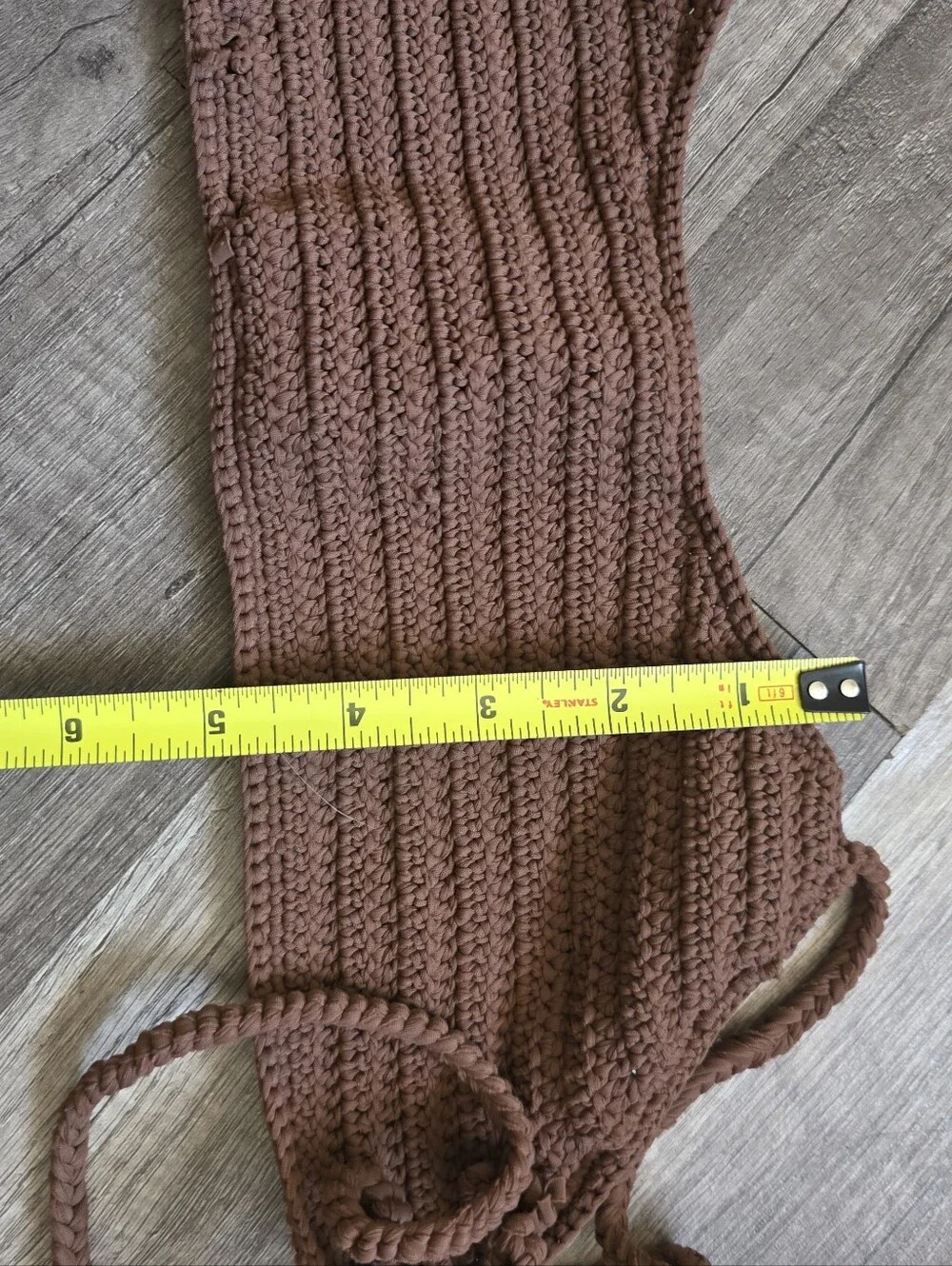 SKIMS Brown Crochet Bikini Top and Bottom Set